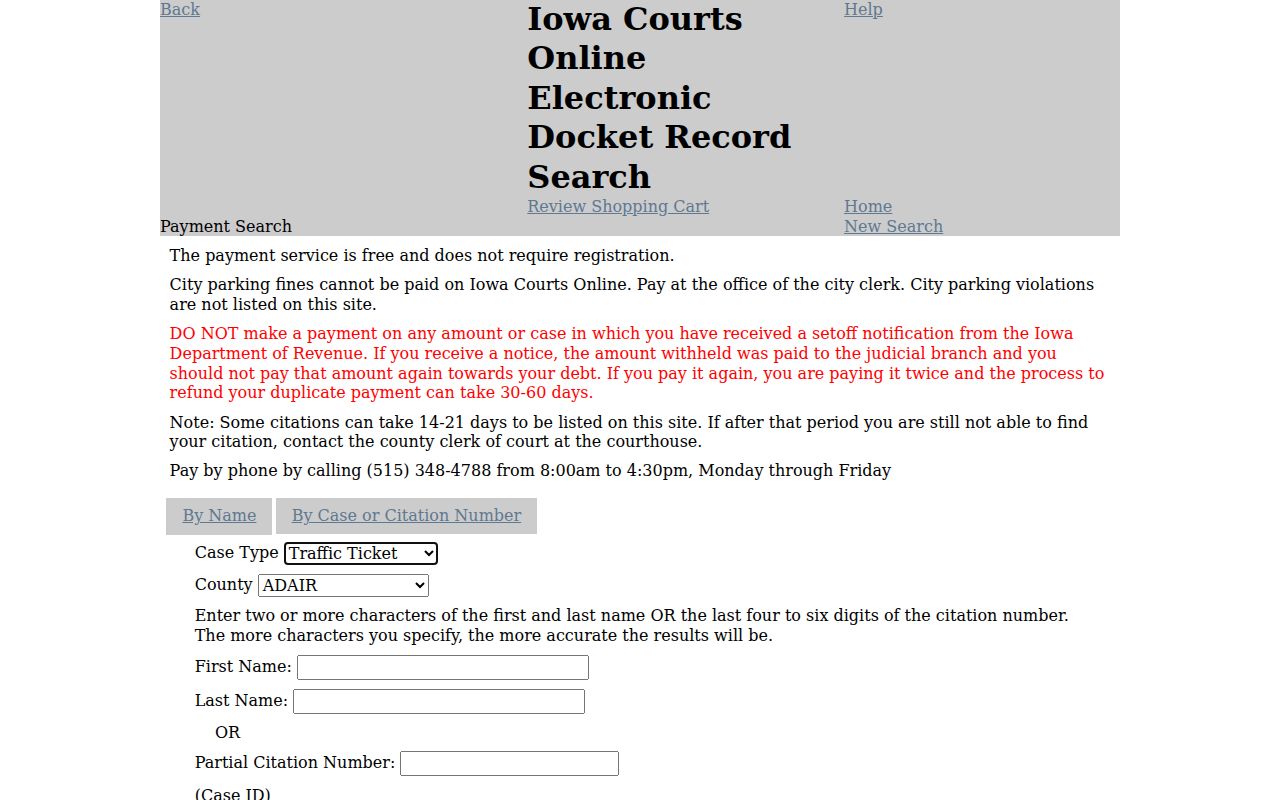 Blank Marion County arrest warrant case search