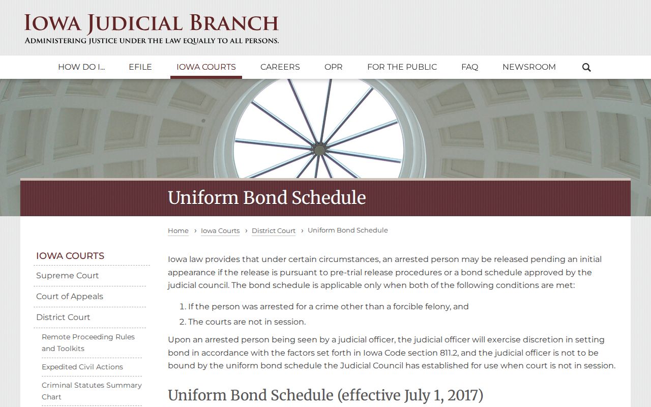 Marion County bench warrant bond schedule and exceptions
